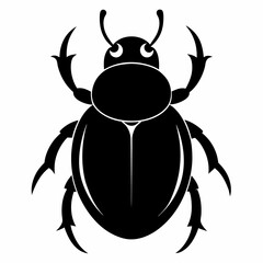 Simple Dung Beetle Outline Vector Design