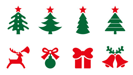 set of christmas xmas ornament decoration vector on tranparent background