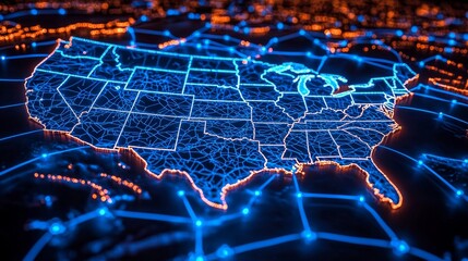 Visual representation of connected U.S. states and their capitals.