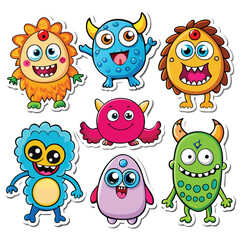 Fototapeta premium Cute cartoon monsters