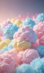 Fototapeta premium Blurred pink, blue, yellow ombre, airy cotton candy feel, graphic, color, digital