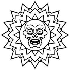 Skull & Zombie Mandala Linework Vector