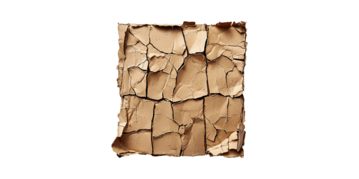 Cracked Dry Earth Texture. Symbol Of Drought And Environmental Challenges Isolated On Transparent Background