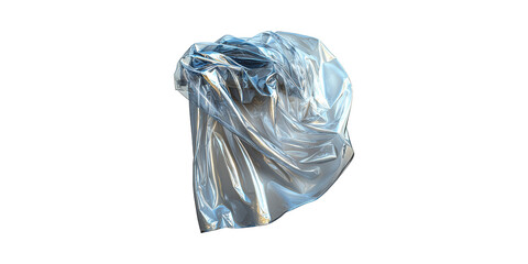 Fototapeta premium Crumpled Metallic Foil. Abstract Art And Texture Design Element Isolated On Transparent Background