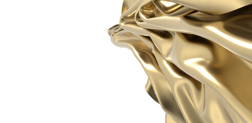 Abstract Gold Fabric Drape