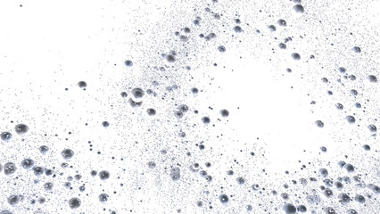 Abstract background with silver bubbles floating on white. Perfect for cosmetic or tech products.