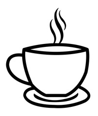 Coffee clip art design on plain white transparent isolated background for card, shirt, hoodie, sweatshirt, apparel, card, tag, mug, icon, poster or badge