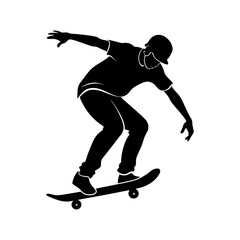 Skateboarder in motion silhouette.