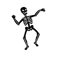 Skeleton doing a funny dance silhouette.