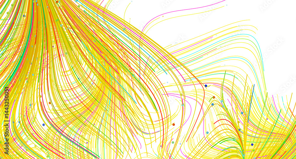 Poster Vibrant abstract background with colorful lines and dots. Perfect for modern designs.