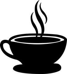 Coffee clip art design on plain white transparent isolated background for card, shirt, hoodie, sweatshirt, apparel, card, tag, mug, icon, poster or badge