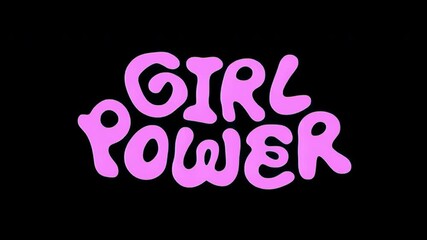 Empowering bold pink typography animation isolated asset, transparent 4K video, alpha channel, ProRes 4444 - Powered by Adobe