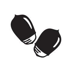 どんぐり　モノクロシルエットイラスト