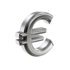 A shiny, metallic euro symbol showcasing elegance and modern design, representing currency and economic value.