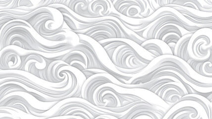 Elegant and minimalist seamless white wave texture pattern background with mono color design for modern art projects