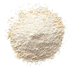 Fine White Flour Pile on a Clean Surface for Baking and Cooking Purposes on transparent background