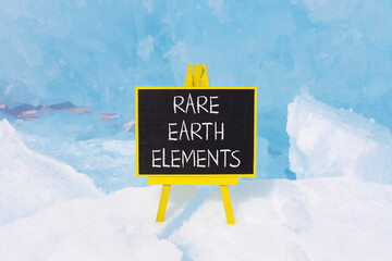 Rare earth elements symbol. Concept words Rare earth elements on beautiful blackboard. Beautiful...