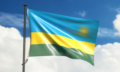 rwanda flag blue green yellow white color blue sky cloudy background wallpaper africa uganda national country cental park beautiful rwanda business freedom rwanda volcano rwanda rural congo capital 