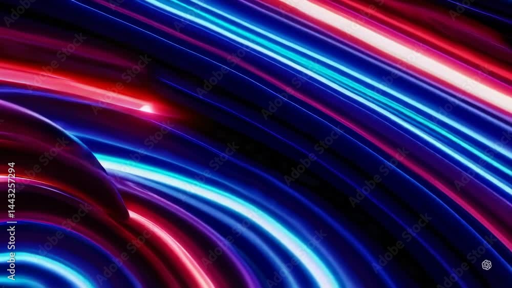 Aufkleber dynamic colorful waves in motion with abstract light patterns