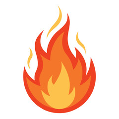 vector fire icon on white background