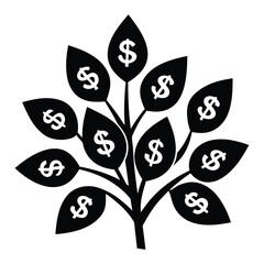 Plant with dollar shaped leaves on white background