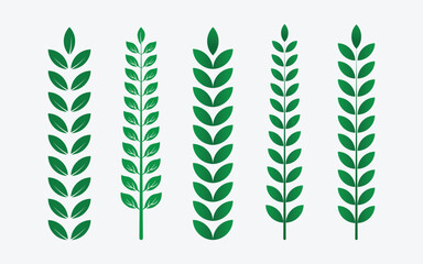 Green and natural color creative leaf with branch brush design