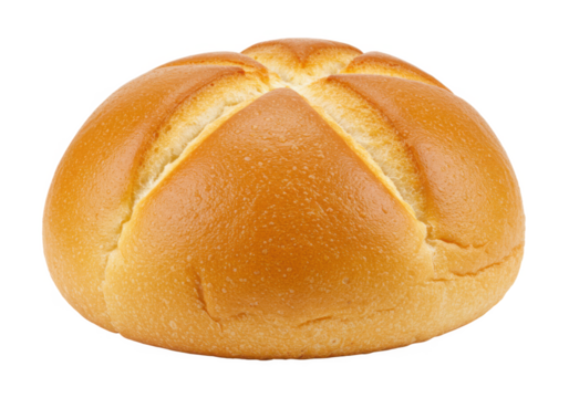 Fresh baked bun isolated on transparent background