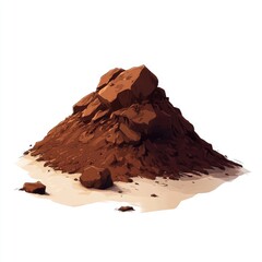 Ricky's dark brown dirt pile, isolated on a white background