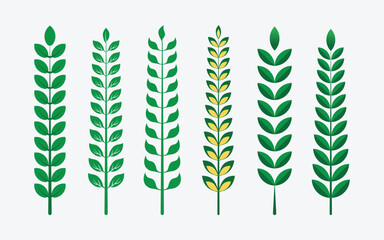 Green and natural color creative leaf with branch brush design