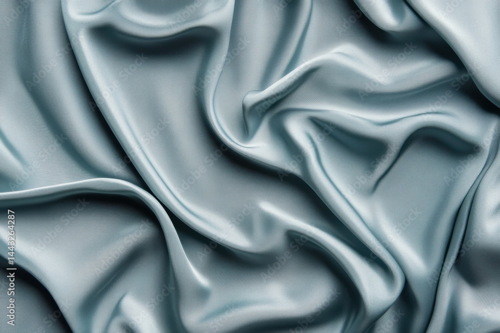 Poster abstract satin fabric in light blue with soft folds and smooth texture creating a luxurious and eleg