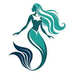 "Whimsical Mermaid Silhouette Vector Collection with Magical Sea Creatures and Ocean Fantasy Elements"