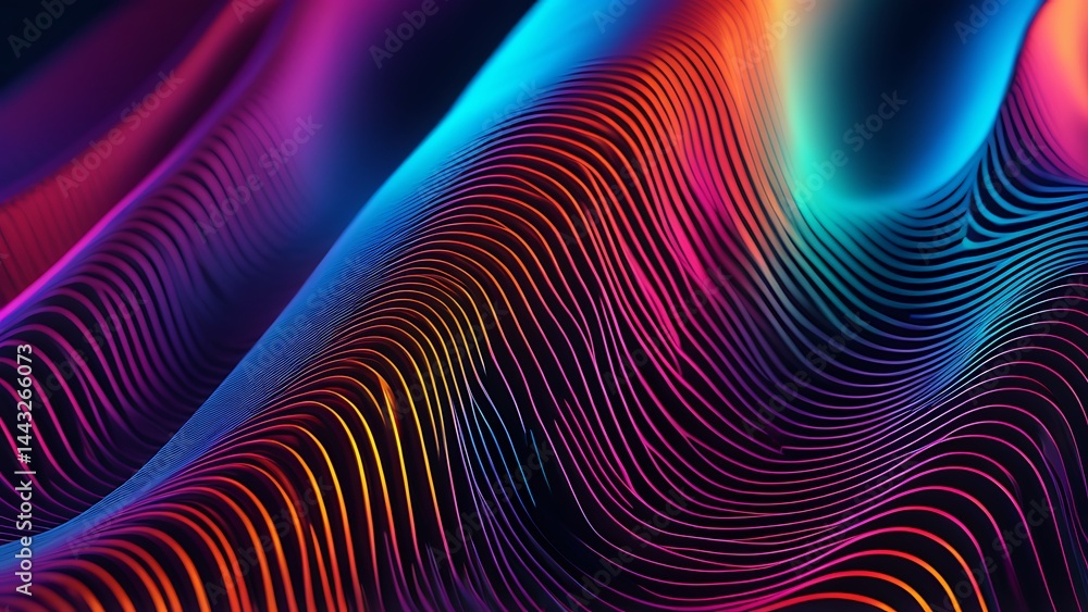 Poster vibrant wave abstract colorful striped pattern for technology backgrounds presentation graphics futu