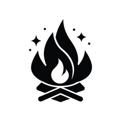 Bonfire Party Icon Vector Illustration