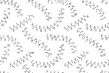 hand drawn leaves repeated background design, vector seamless pattern