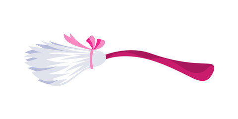 Pink cleaning whisk with a bow is ready for house cleaning