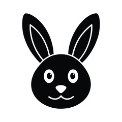 Easter Bunny Face Icon Vector Illustration