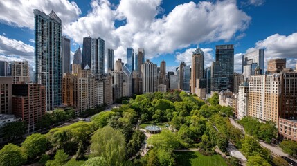 Obraz premium City park skyline view