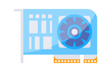 Obraz premium Computer graphic card cooling fan blowing air preventing overheating