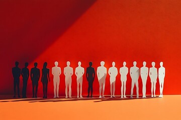Red Background Diverse People Cutouts Unity Support
