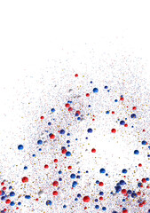 Red Blue White Confetti Explosion Stock Photo