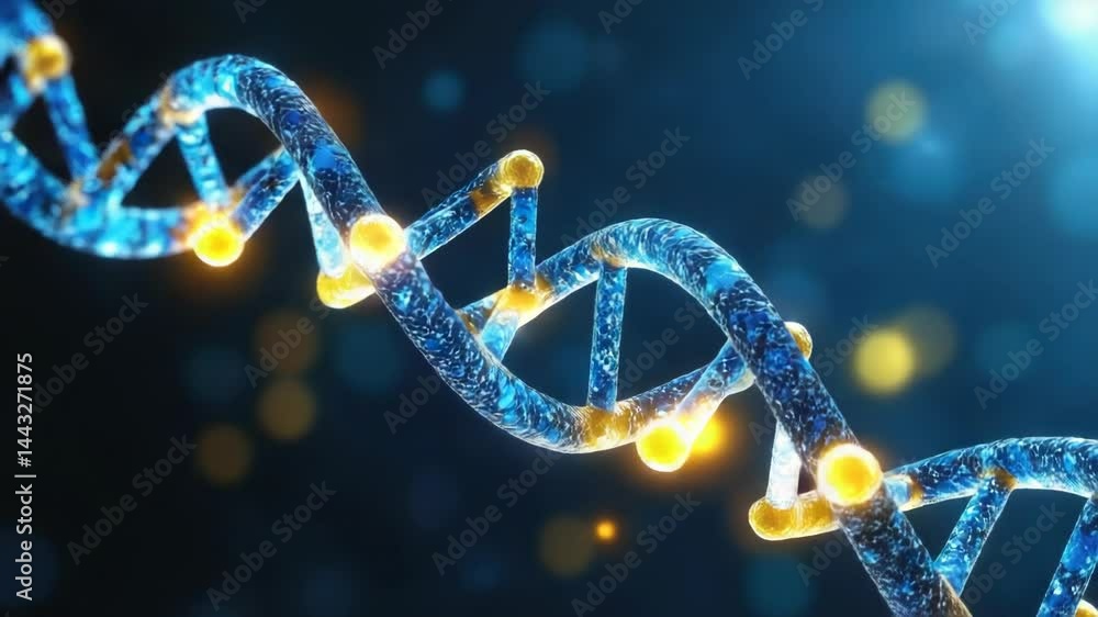 Aufkleber microscopic view of a double strand of dna molecules
