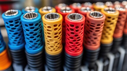 Colorful Cylindrical Objects in Close-Up