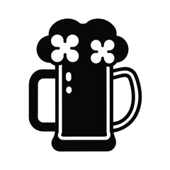 Saint Patricks Beer Mug Icon Vector Illustration