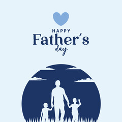 Happy Father's Day Greetings Blue Yellow Black Background Social Media Design