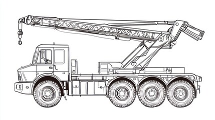 Heavy-duty truck crane, side view (1)