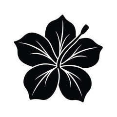 Tropical Hibiscus Flower Icon Vector Illustration