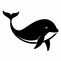 Fototapeta premium Whale Vector in Black Silhouette
