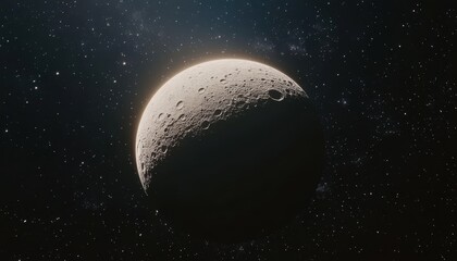 Celestial body, moon-like, in space