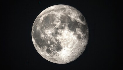 Obraz premium Full moon, detailed craters, night sky