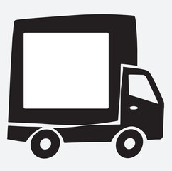 shipping truck silhouette vector art illustration, vector delivery truck